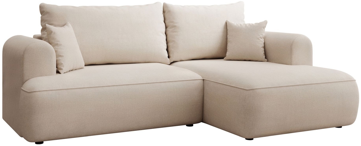 Selsey ''Ovo Mini' Eckschlafsofa rechtsseitig mit Stauraum, Easy-Clean-Chenille-Bezug, creme, 93 x 238 x 156 cm Bild 1