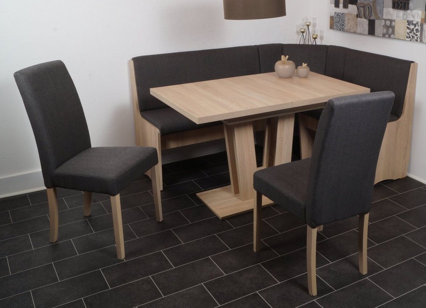 Stolebaenk Eckbankgruppe Duisburg VADUSO, (Eckbank Set, 1 x Eckbank, 1 x Tisch, 2 x Stuhl), Tisch mit Synchronauszug Bild 1