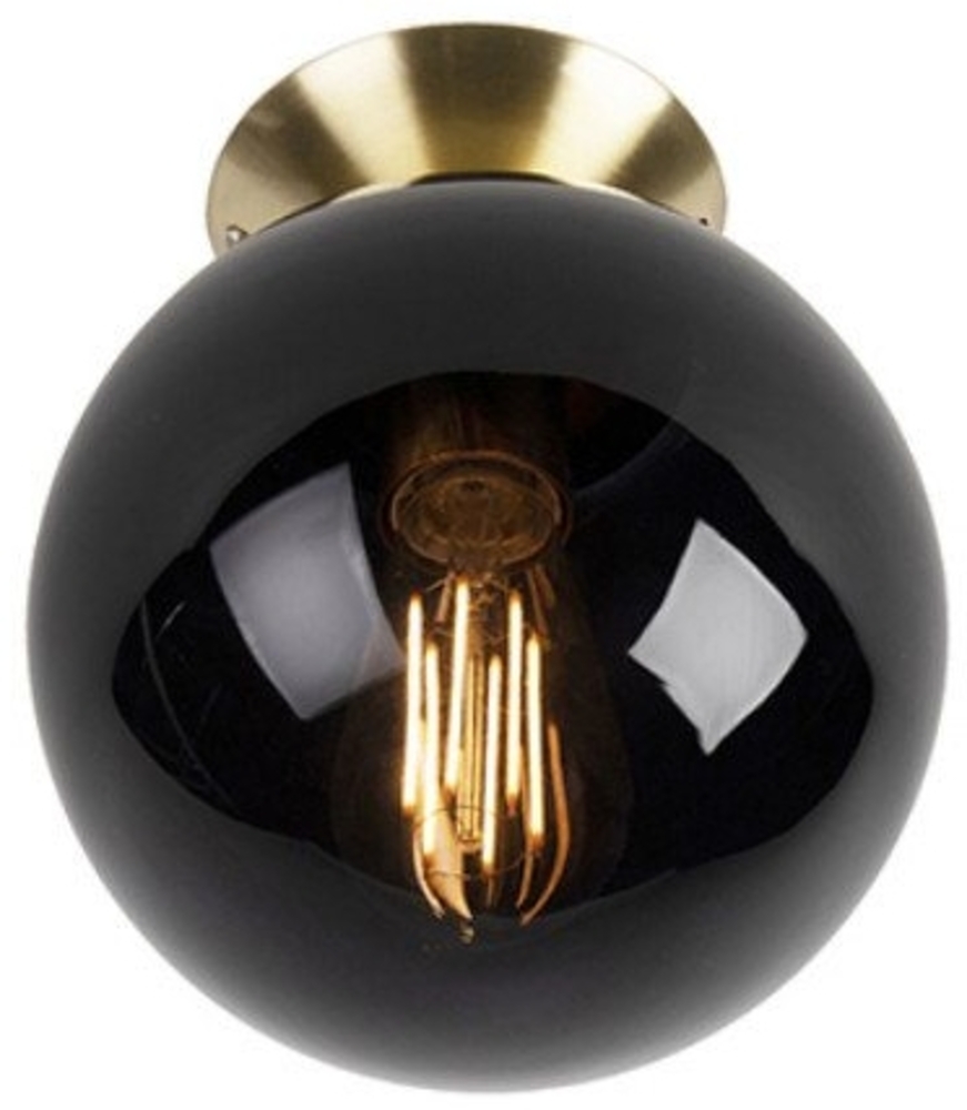 Qazqa Deckenleuchte Pallon, ohne Leuchtmittel, E27, Schwarz, Art Deco, Glas, 1-flammig Bild 1
