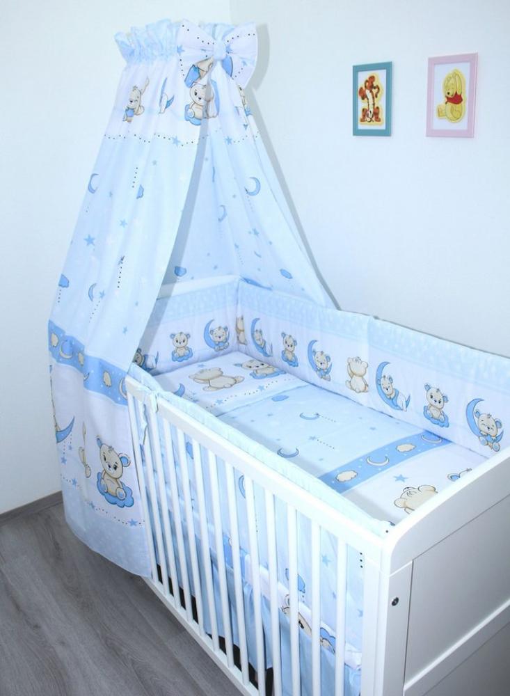 Primawela Babybettwäsche Baby Bettset- 6 teiliges mit 420 Nestchen Vollstoff Himmel Bettwäsche Bild 1