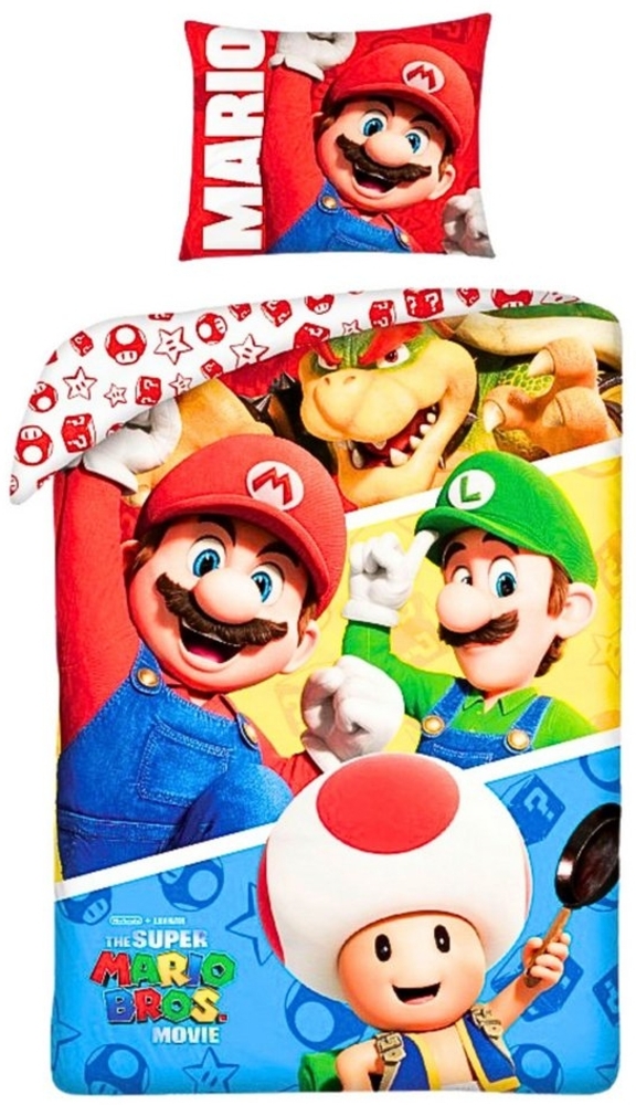 Super Mario Bettwäsche THE SUPER MARIO BROS. MOVIE, Renforcé, 2 teilig, Jungen Wendebettwäsche 135-140 x 200 cm Bild 1