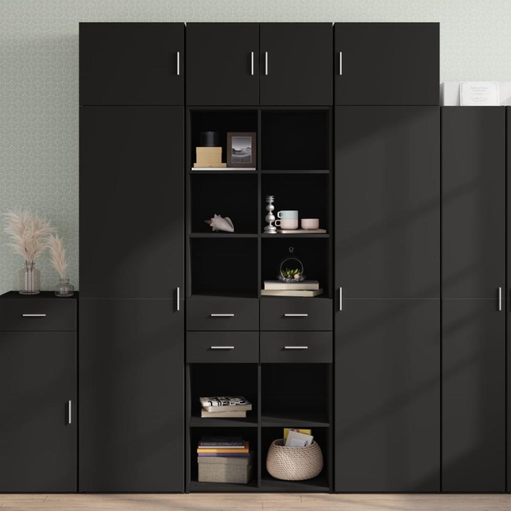 vidaXL Hochschrank Schwarz 70x42,5x225 cm Holzwerkstoff 3281337 Bild 1