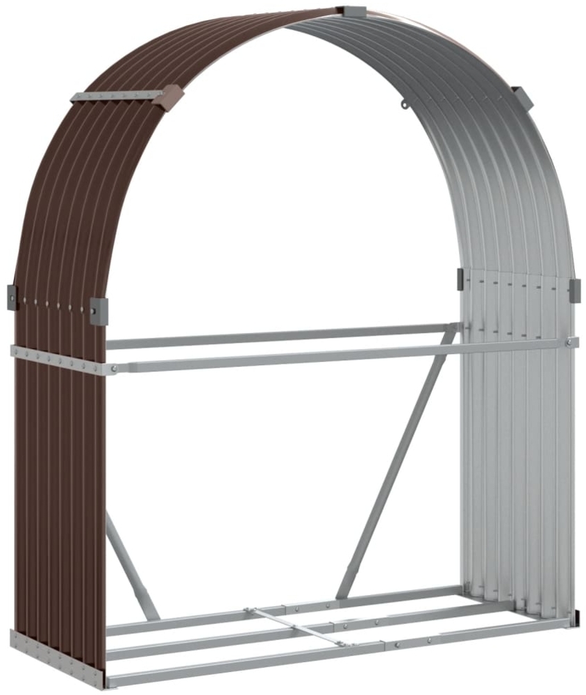 vidaXL Kaminholzunterstand Braun 120x45x140 cm Verzinkter Stahl 364571 Bild 1