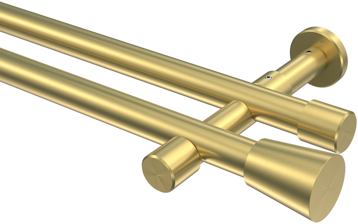 Gardinenstangen-Set Prestige Sitra 420 cm (geteilt in 3 x 140 cm), 2-läufig (ohne Ringe), 20 mm Ø Messing-Optik Bild 1