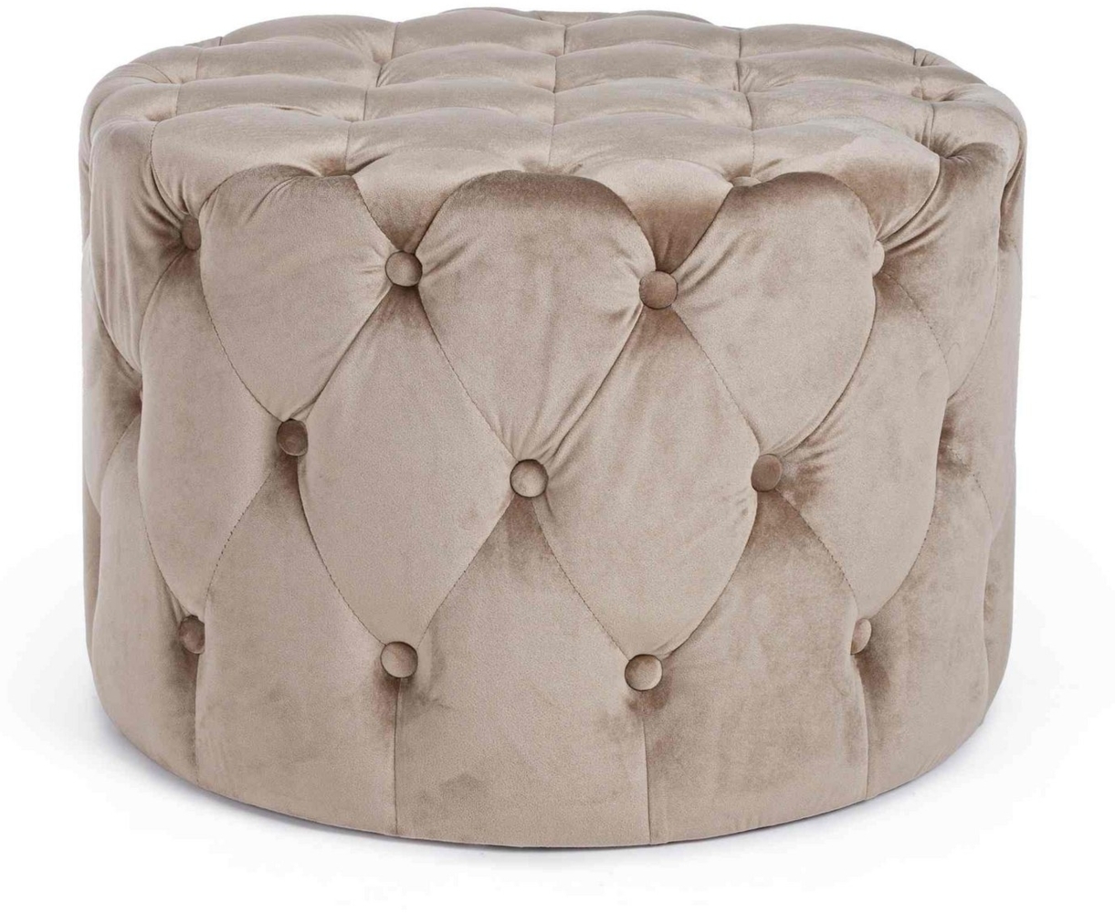 Pouf Lorella in Samt-Optik, Taupe, 60 x 60 x 42 cm Bild 1