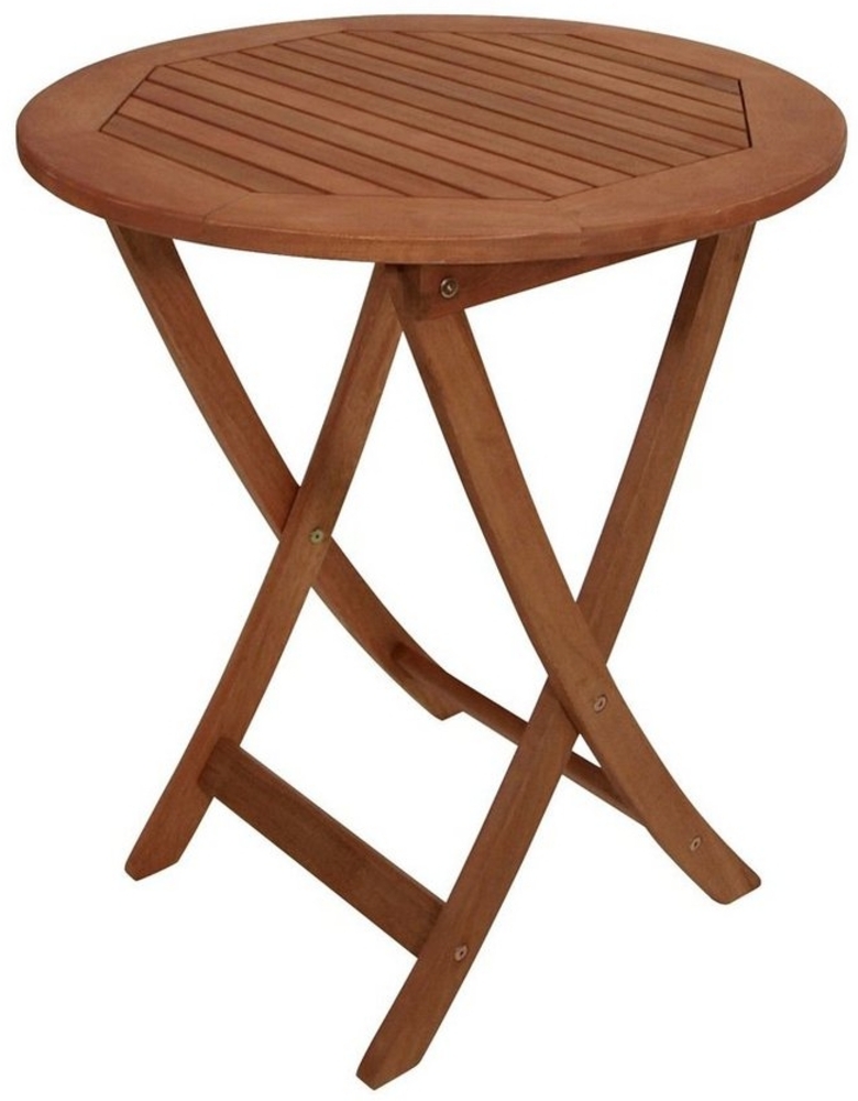Klapptisch RIO 65cm rund, Eukalyptus geölt Bild 1