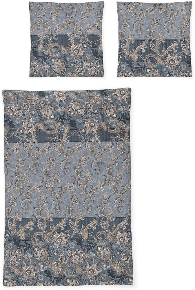 Irisette Mako-Satin Bettwäsche Set Sky 8436 blau 155 x 200 cm + 1 x Kissenbezug 80 x 80 cm Bild 1