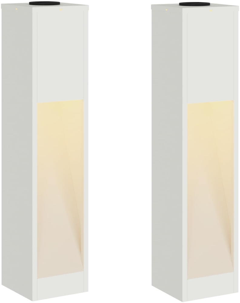 vidaXL Solar LED Wegeleuchte 2 pcs Weiß Kalt gewalzter Stahl 879717 Bild 1