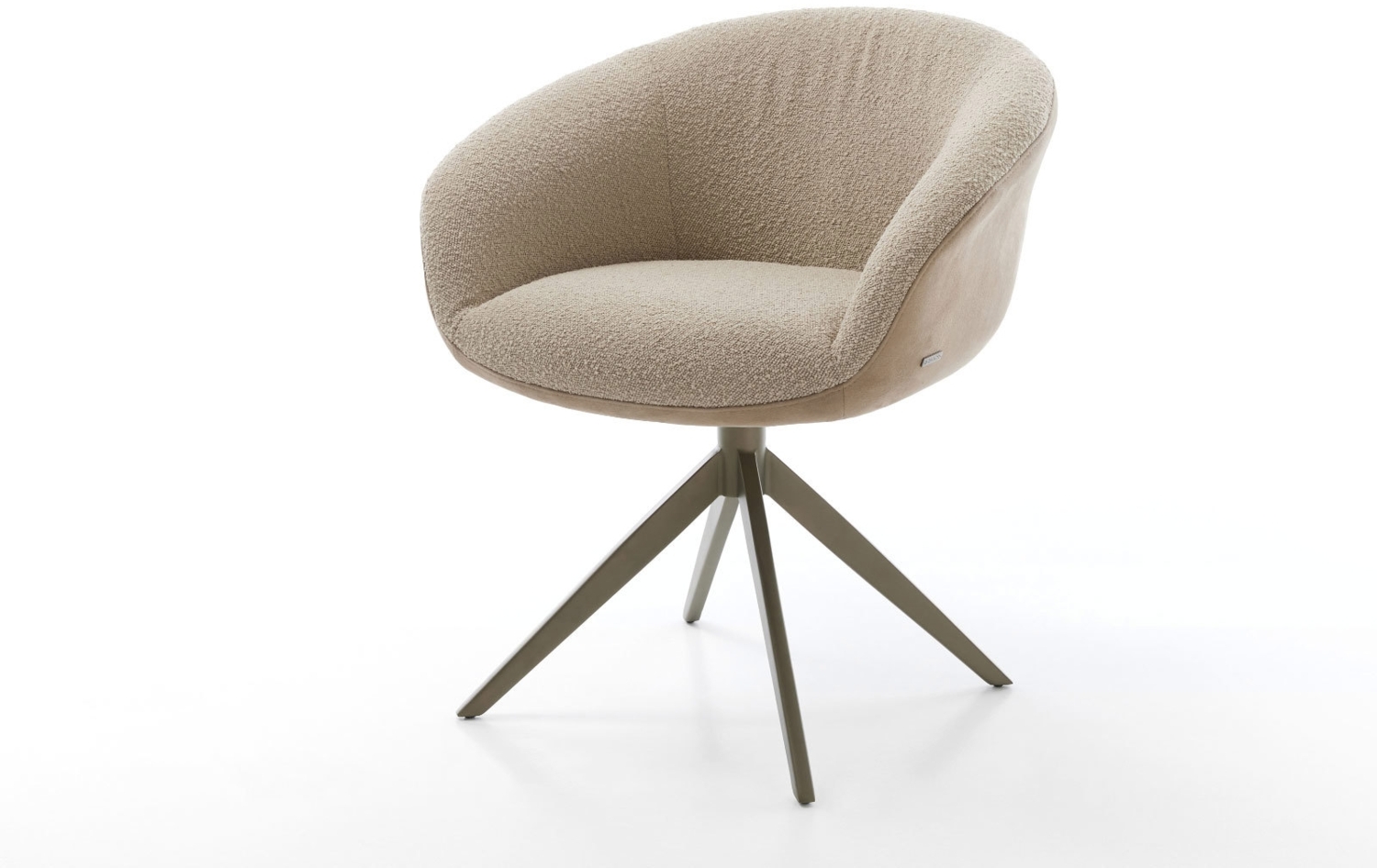 Drehstuhl Vinka-Flex mit Armlehnen Materialmix Schlamm Kreuzgestell breit Effektfinish Titan 360° drehbar Wippfunktion Taschenfederkern Bild 1