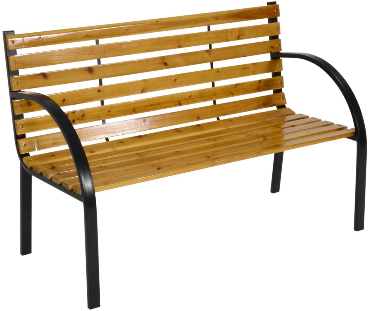 Leichte Tannenholz Gartenbank/Parkbank WOODSTOCK, 120 x 60,5 x 82 cm in natur Bild 1