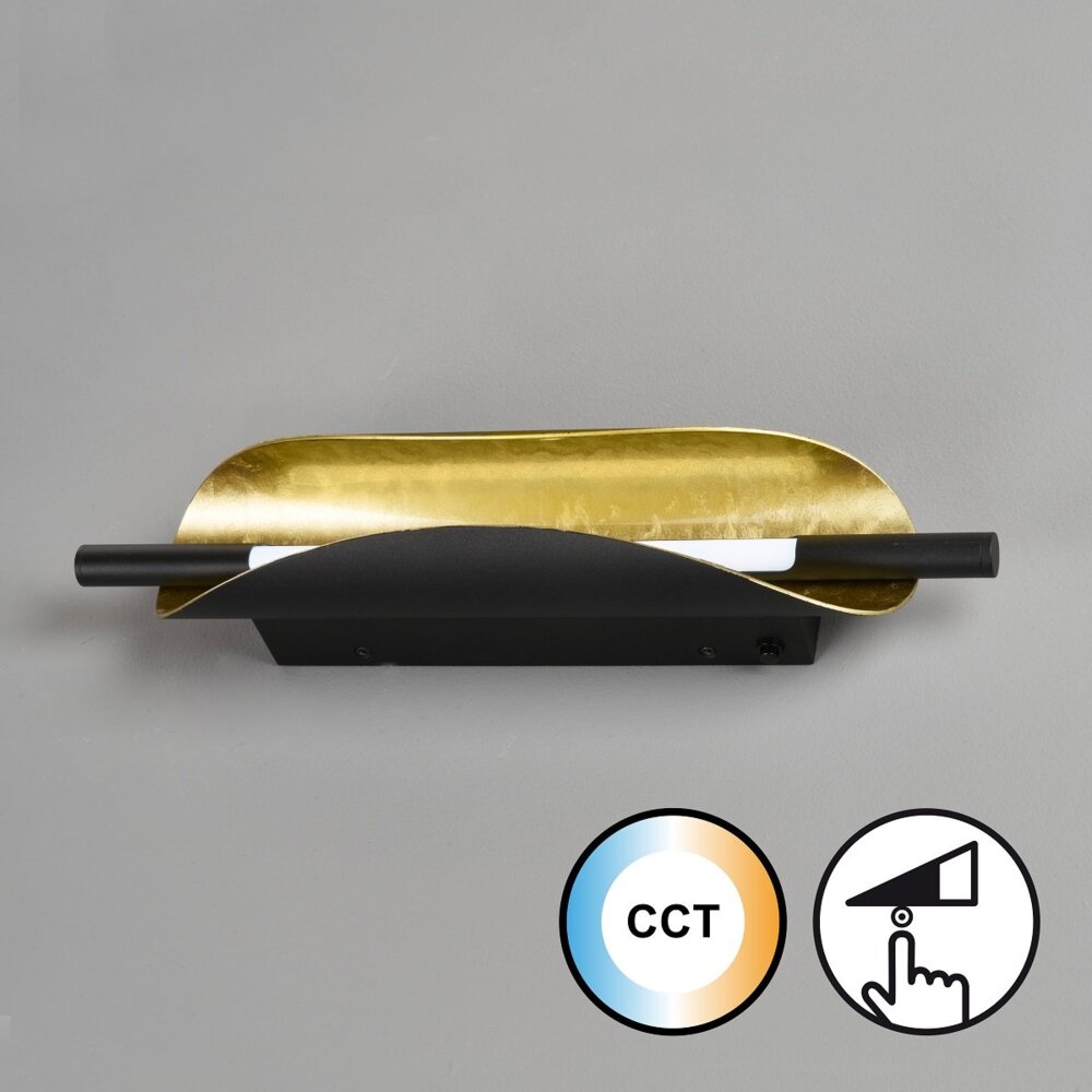 Fischer & Honsel 30507 LED Wandleuchte Skal sandschwarz blattgoldfarben CCT dimmbar Bild 1