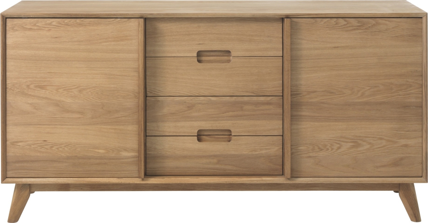 Schrank Rhoda teilmassiv Eiche Kommode Sideboard Holz Anrichte Highboard Bild 1