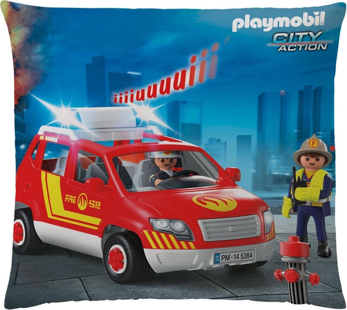 Dekokissen Playmobil City Action Feuerwehr 40 x 40 cm Bild 1