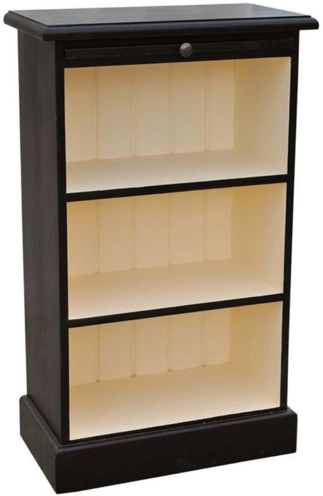 Casa Padrino Landhausstil Bücherschrank Schwarz / Creme 58 x 32 x H. 98 cm - Landhausstil Büromöbel Bild 1