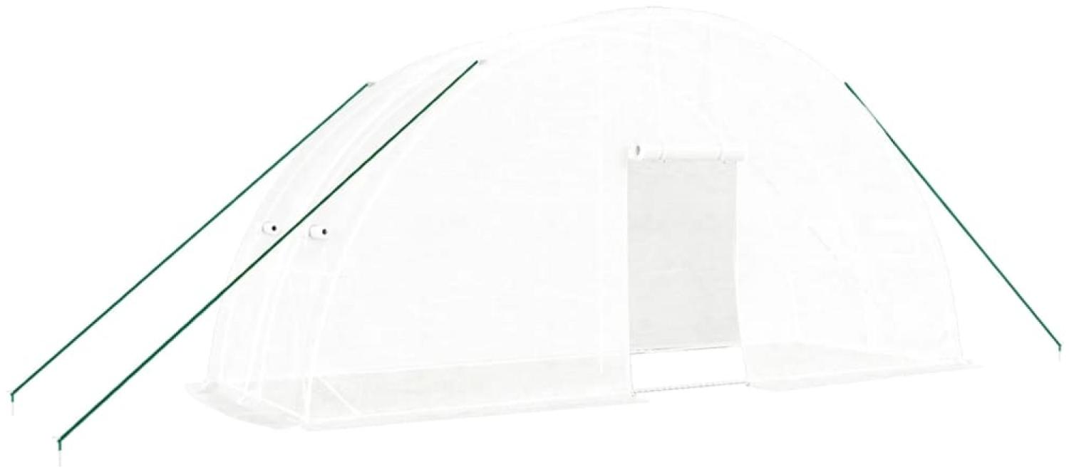 vidaXL Gewächshaus mit Stahlrahmen Weiß 12 m² 6x2x2,85 m 364091 Bild 1