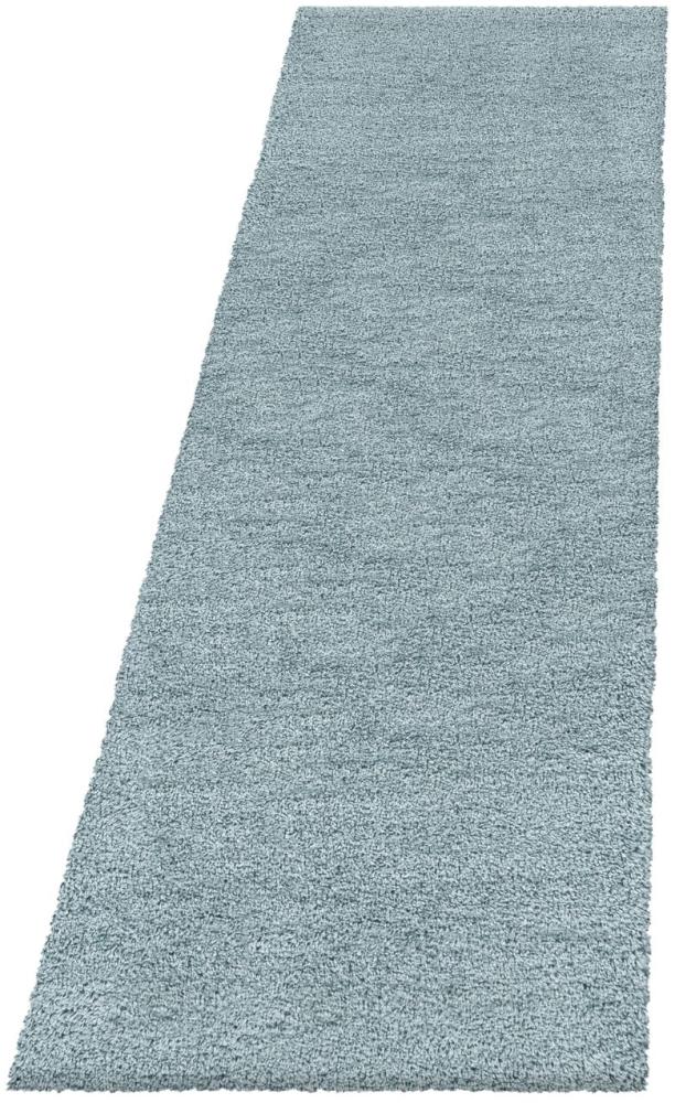 Hochflor Teppich Francesca Läufer - 80x250 cm - Blau Bild 1