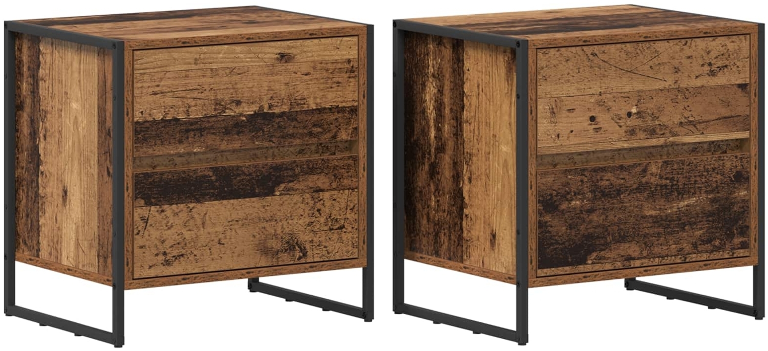 vidaXL Nachttisch 2 pcs Altholz 50 x 39,5 x 50 cm Holzwerkstoff 886687 Bild 1