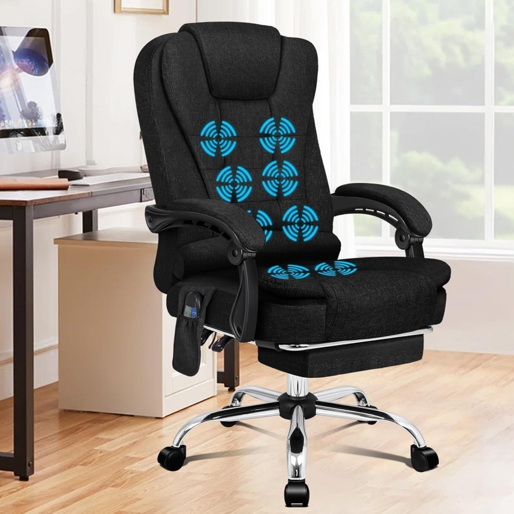 ALFORDSON Bürostuhl Massage ergonomisch groß Lendenwirbelstütze Rollen Mobilität Bild 1