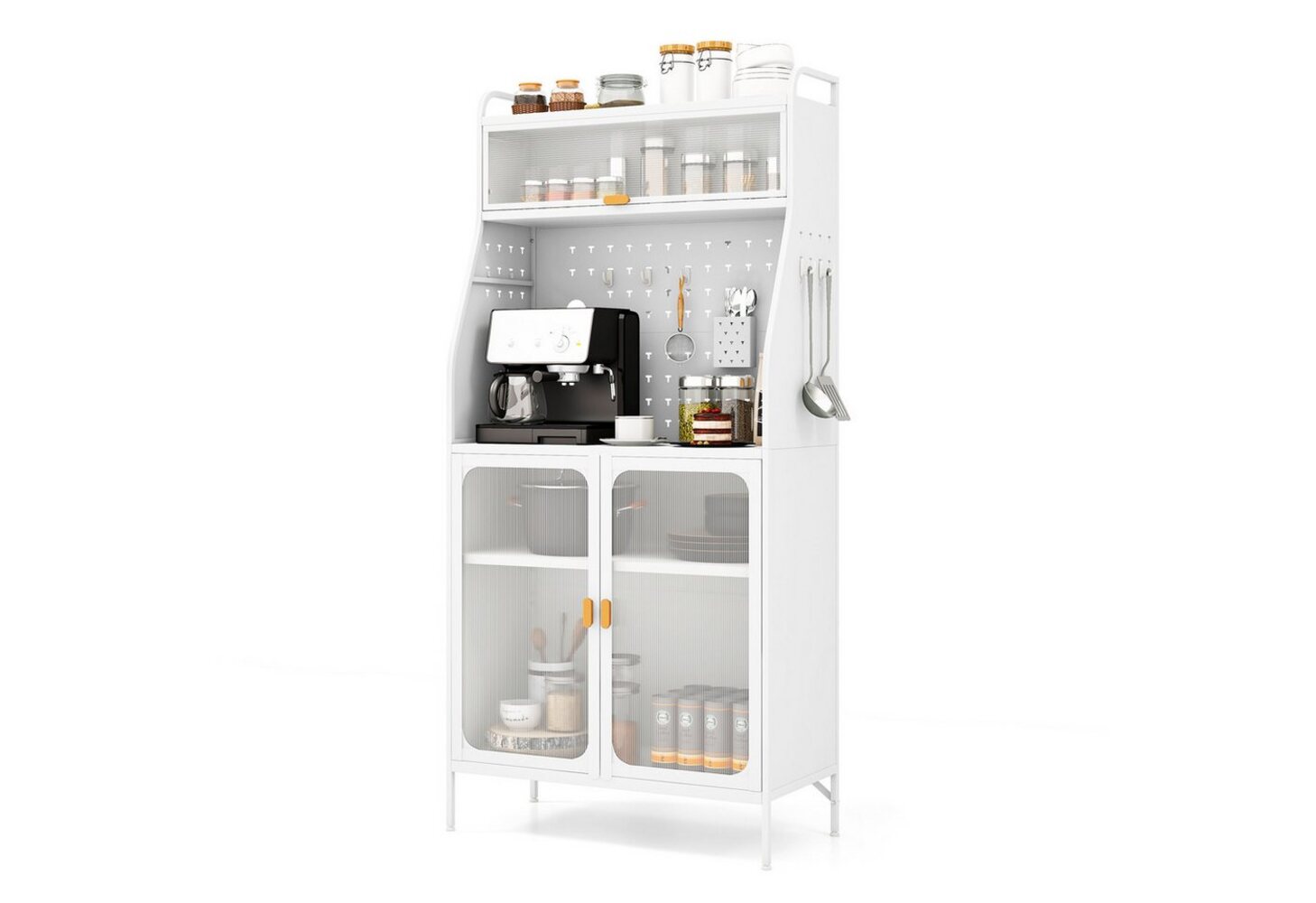 KOMFOTTEU Küchenbuffet Küchenschrank mit Stecktafel, 76 x 36 x 161 cm Bild 1