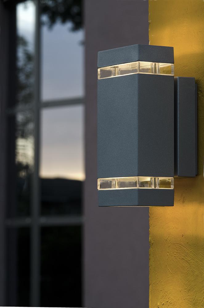 Elstead Lighting Wandleuchte Jannik, Aluminium Druckguss, Dunkelgrau, 2 Lampen Bild 1