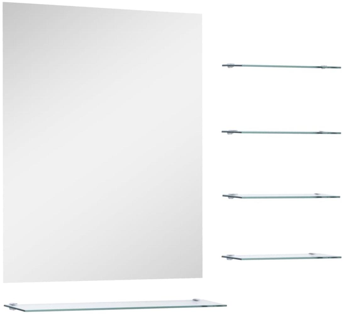 vidaXL Wandspiegel mit 5 Ablagen Silbern 50×60 cm 249444 Bild 1