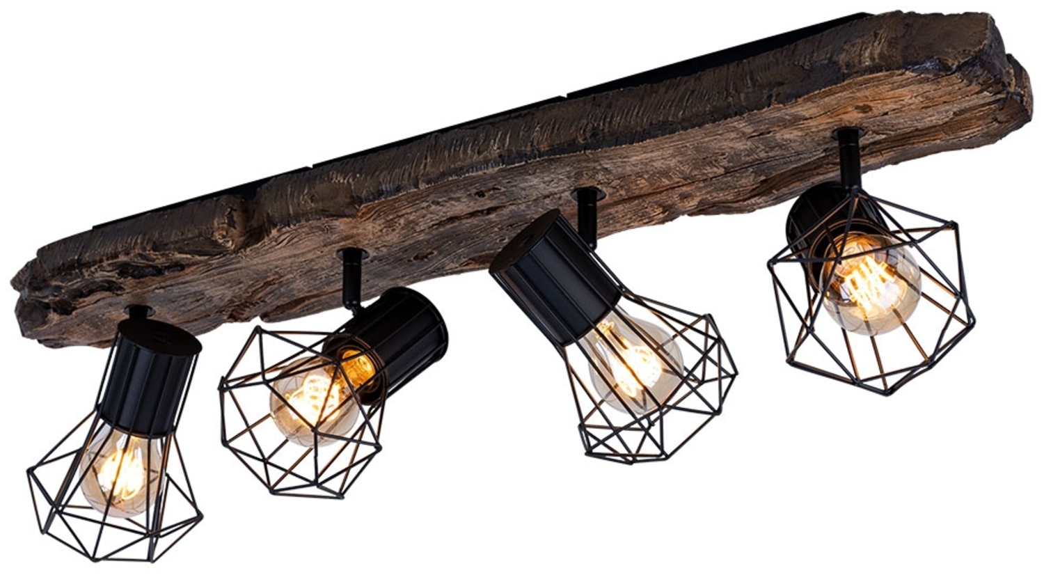 Deckenlampe, Holzoptik, schwarz braun, verstellbar, L 78 cm Bild 1