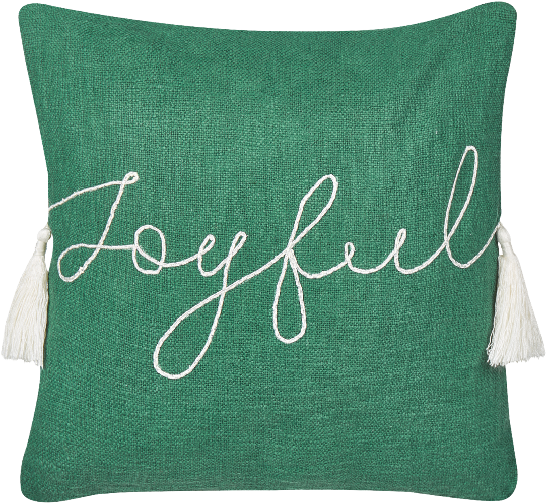 Dekokissen Mit Aufschrift ELETTARIA Baumwolle 45 x 45 cm Grün Bild 1