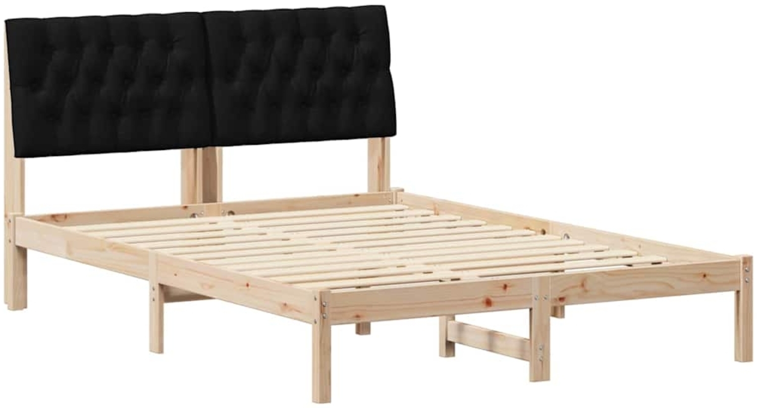 vidaXL Bettrahmen Schwarz 140 x 200 cm Massives Kiefernholz 878816 Bild 1
