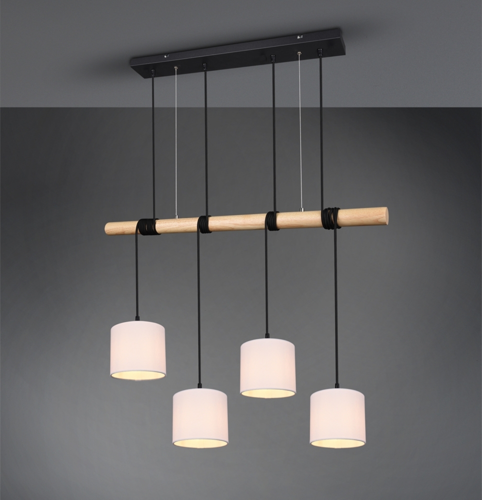 Reality Leuchten Pendelleuchte Odin 4 x E27, schwarz, weiß Bild 1