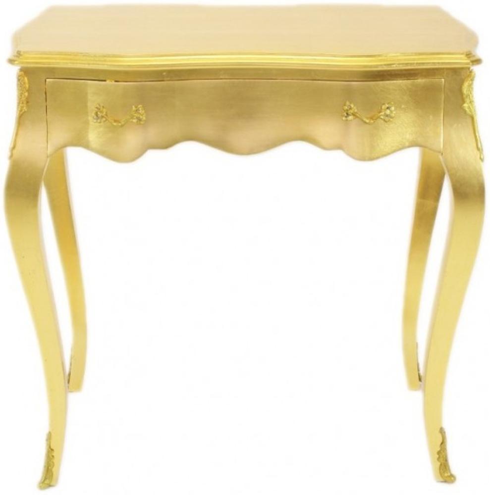 Casa Padrino Barock Konsolen Tisch Gold mit Schublade 80 x 40 cm - Möbel Antik Stil Bild 1