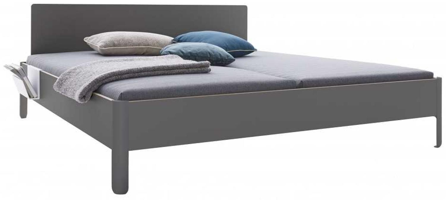 NAIT Doppelbett 140 x 200cm Anthrazit Mit Kopfteil Bild 1