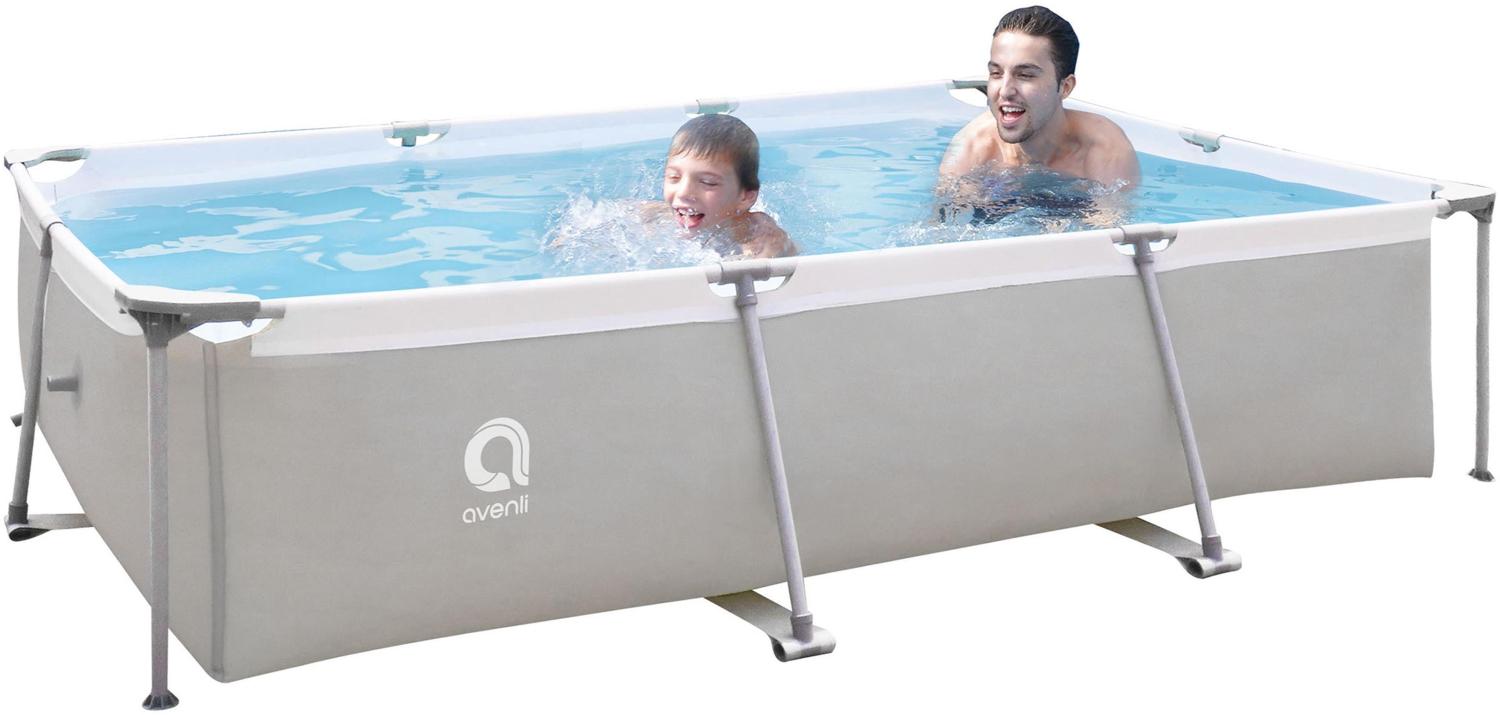 Avenli Frame Rectangular Pool 300 x 207 x 65 cm, Aufstellpool, rechteckig, ohne Pumpe, grau Bild 1