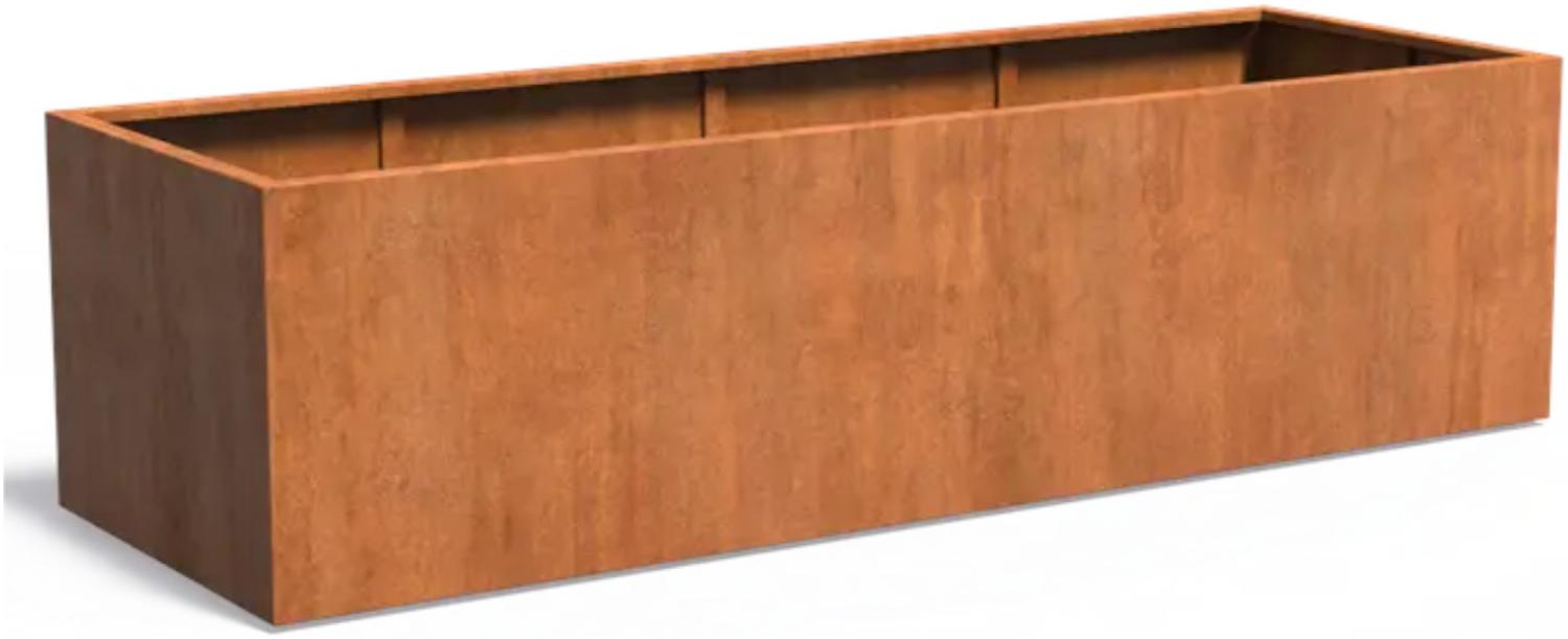 Adezz Pflanzgefäß Carrez Standard Rechteck aus Corten-Stahl Pflanzkübel Größe 300x100x80 cm Bild 1