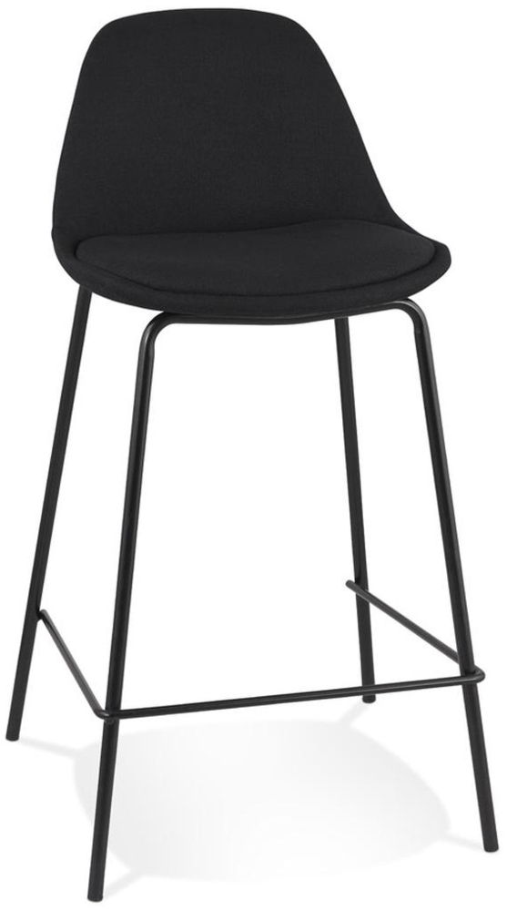 Kadima Design Barhocker schwarz | 65 cm Sitzhöhe | ergonomisch gepolstert mit Rückenlehne | Stoff Metall | bis 120 kg Bild 1