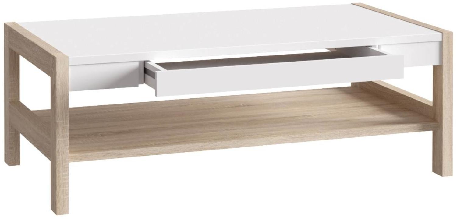 FORTE Hoyvik Club Tisch, Holzwerkstoff, Weiß/Beige, 112,4 x 40,5 x 59,8 cm Bild 1