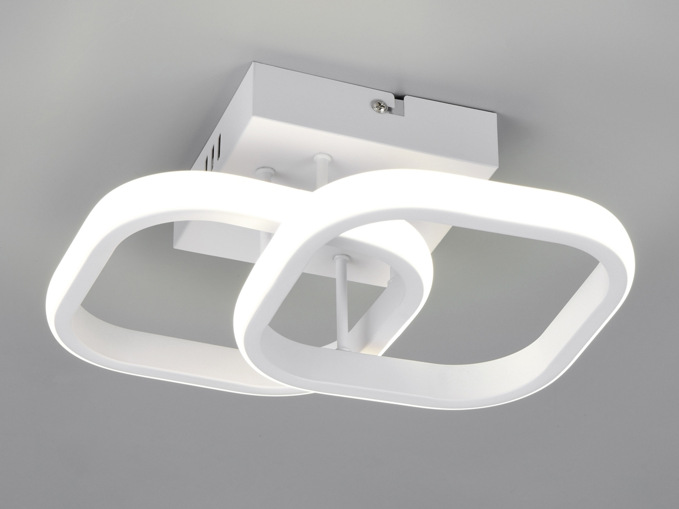 LED Decken- und Wandleuchte KASIA, 2 Quadrate Metall Weiß, Breite 26,5cm Bild 1