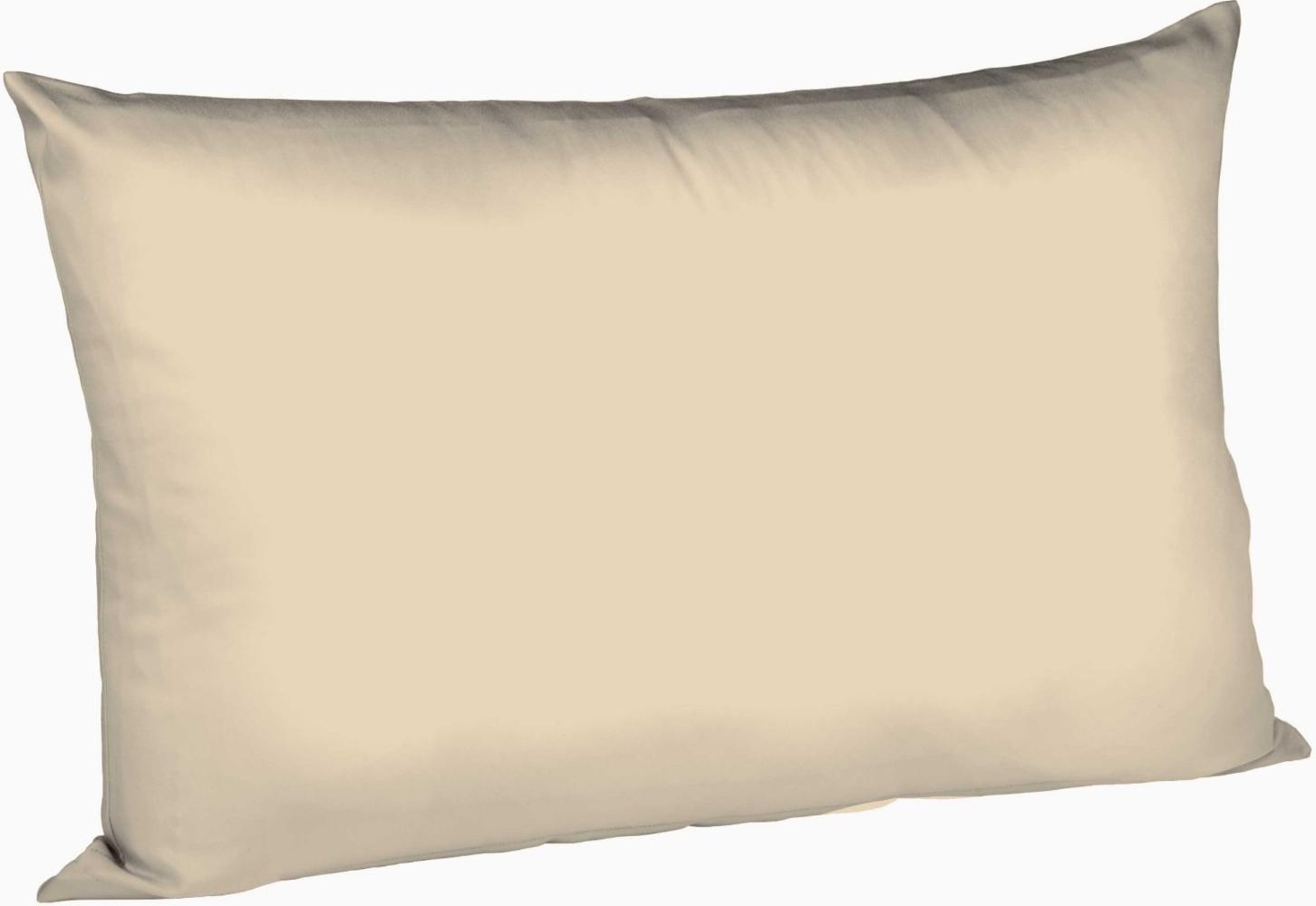 Fleuresse Mako-Satin-Kissenbezug uni colours Farbe beige 2043 Größe 50 x 70 cm Bild 1