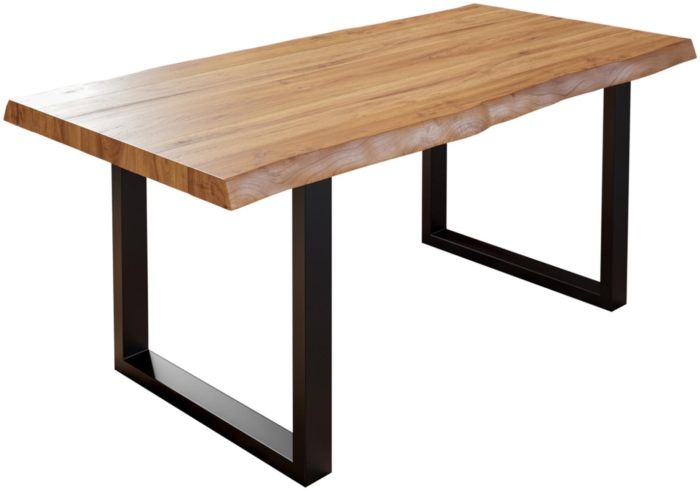 Landhaus Esstisch »Utrecht« 5cm Baumkante Akazie Natur 280x100 schwarz 525960 Bild 1