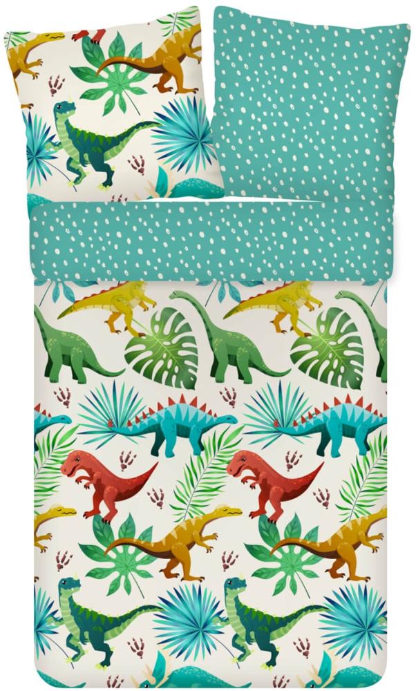 ESPiCO Bettwäsche Trendy Bedding Dinosaurierland Renforcé 135 x 200 + 80 x 80 cm Bild 1