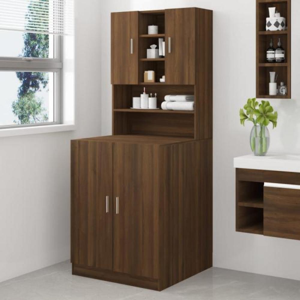 vidaXL Waschmaschinenschrank Braun Eichen-Optik Holzwerkstoff 3120184 Bild 1