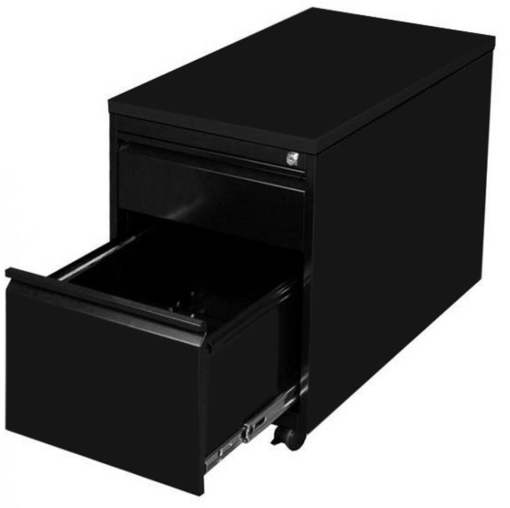 Stahl Büro Rollcontainer Bürocontainer mit Hängeregistratur und Metallabdeckplatte Maße: 61x46x59cm RAL 9005 Schwarz 505304 Bild 1