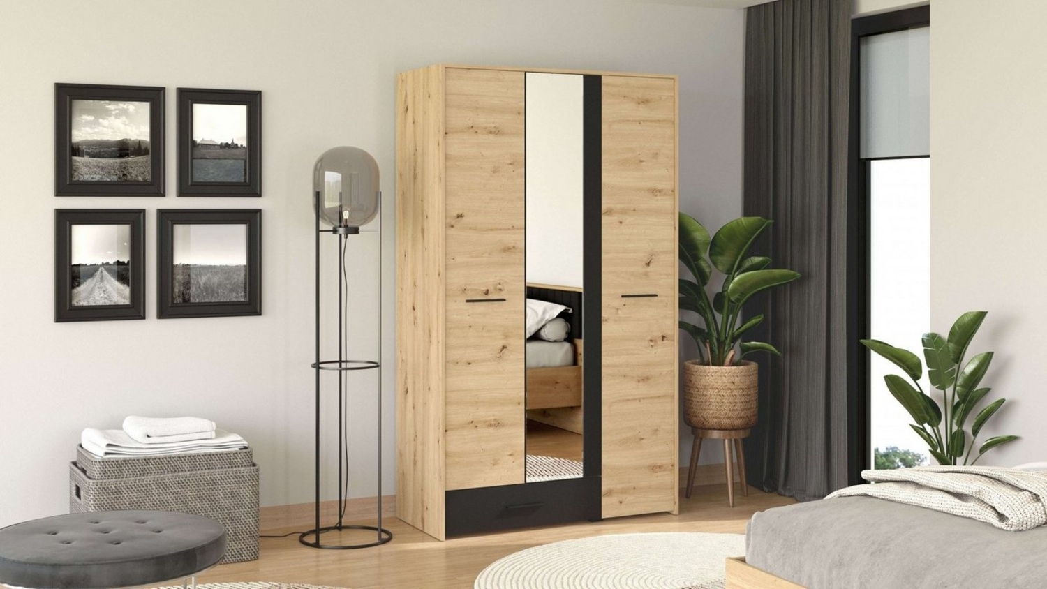 INOSIGN Kleiderschrank Varadero, MIT umfangreicher Innenausstattung, FSC-zertifiziert Drehtürenschrank mit Spiegel und 1 Schublade, 119 oder 157,5cm breit Bild 1