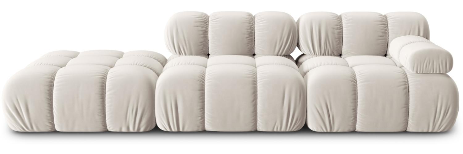 Micadoni Modulares Sofa Bellis 4-Sitzer Links Samtstoff Helles Beige Bild 1