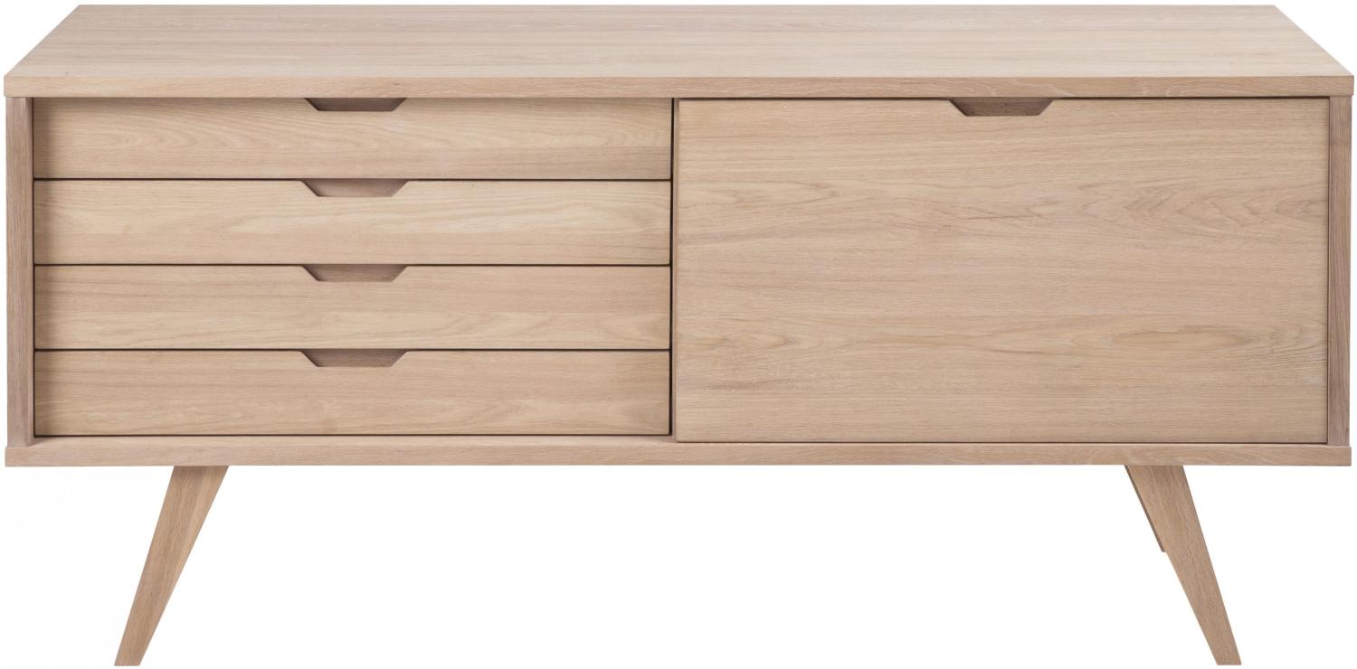 PKline Kommode Eiche/weiß 4 Schubladen Sideboard Schrank Anrichte Bild 1