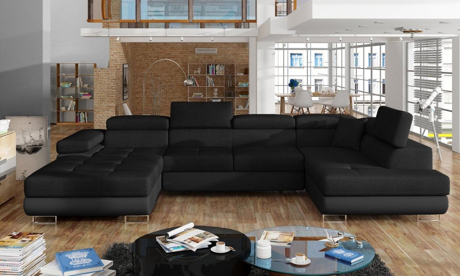 Best for Home Ecksofa Rodrigo, mit Bettfunktion, Bettkasten und verstellbaren Kopfstützen Bild 1