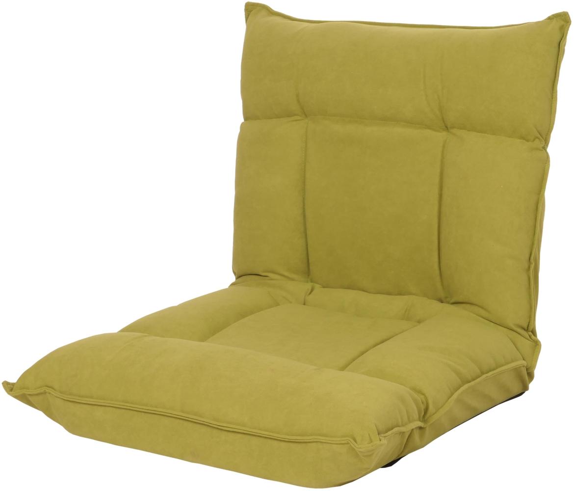 Bodensessel HWC-N44, Relaxsessel Bodenkissen Bodensofa Klappsessel 6 Relaxpositionen, stabiles Gestell Samt ~ grün Bild 1