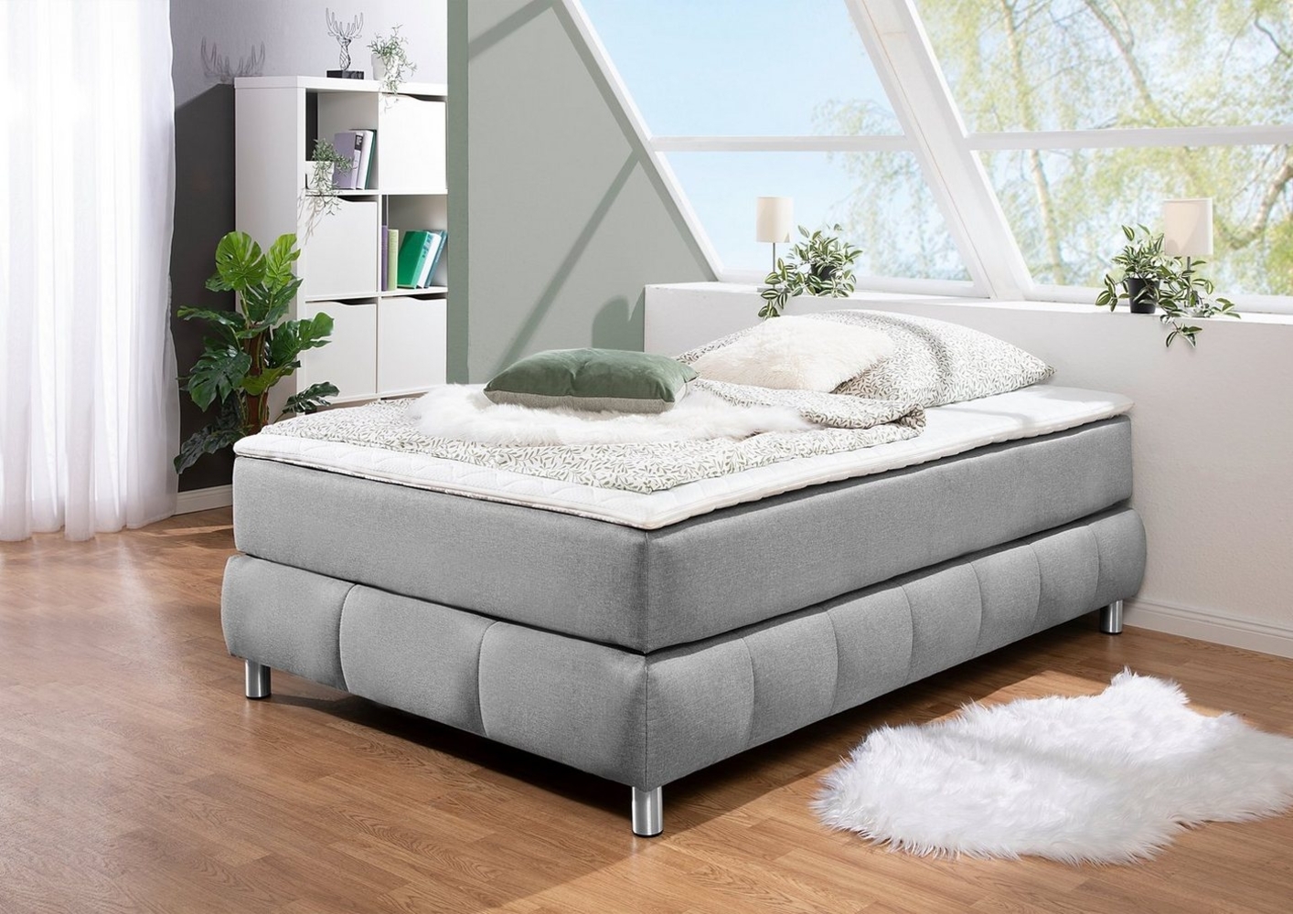 andas Boxspringbett Salo, Ohne Kopfteil, inkl. Topper, auch in Überlänge 220 cm Bild 1