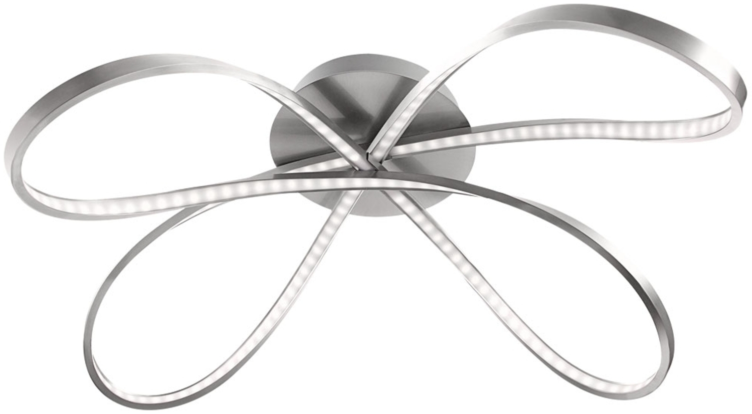 LED Deckenlampe, Nickel matt, Schleifenform, L 75cm Bild 1
