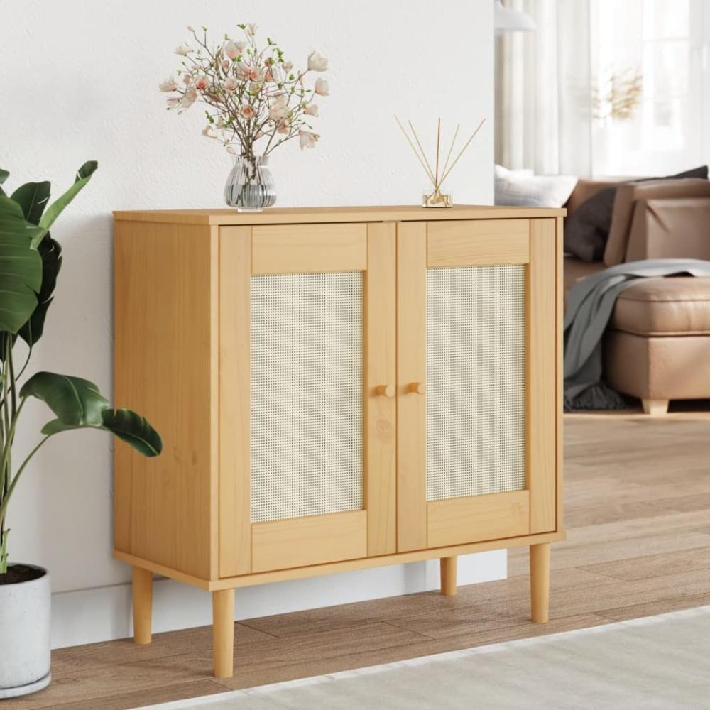 vidaXL Sideboard SENJA Rattan-Optik Braun 80x35x80 cm Kiefernholz 358031 Bild 1