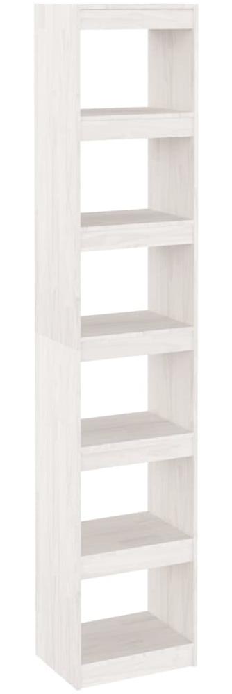 vidaXL Bücherregal/Raumteiler Weiß 40x30x199 cm Massivholz Kiefer 808154 Bild 1